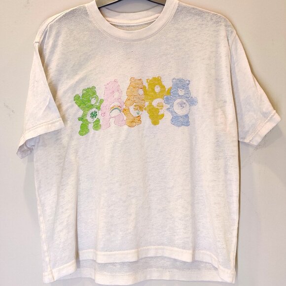 Care Bears Cropped Graphic Short Sleeve Shirt | Large | White - Picture 1 of 6